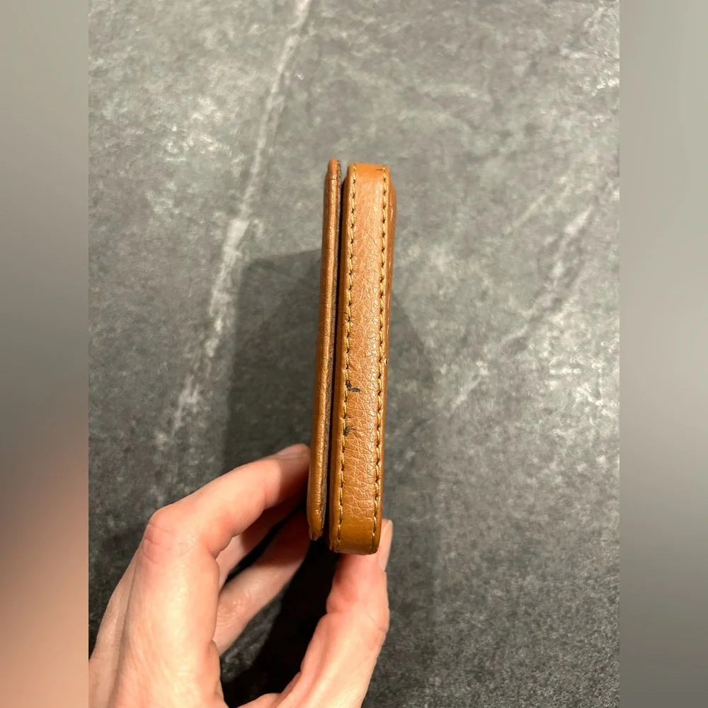 Vintage Brown Leather Card Holder Wallet Minimalist Slim Pocket Organizer